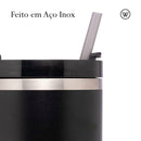 Copo Térmica Parede Dupla SlimTerm e Canudo Preta 890ml - Wolff