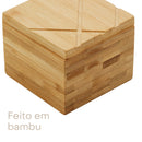 Saleiro Quadrado de Bambu com Tampa 9cm x 9cm x 7cm - Lyor