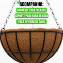 Vaso com Pendente de Ferro em Fibra Coco 15cm