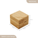 Saleiro Quadrado de Bambu com Tampa 9cm x 9cm x 7cm - Lyor