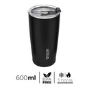 Copo Térmico de Aço Inox Parede Dupla com Tampa Preto 600ml - Wolff