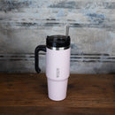Copo Térmica Parede Dupla SlimTerm e Canudo Rosa 890ml - Wolff