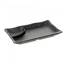 Prato com Molheira 19cm x 12cm x 2,5cm Preto Melamina - Rojemac Profissional