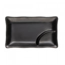 Prato com Molheira 19cm x 12cm x 2,5cm Preto Melamina - Rojemac Profissional
