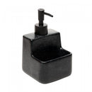 Porta Detergente Líquido com Suporte para Esponja Granilite Preto 360ml Cerâmica - Lyor