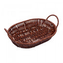 Cesta Oval com Alça Rattan 22,5cm x 15cm x 7,5cm Plástico - Lyor