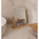 Espelho Giratório com Suporte para Mesa 18cm x 8cm x 21cm Bambu - Lyor