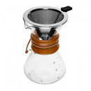 Cafeteira com Filtro de Inox e Detalhe em Bambu 400ml Vidro Borossilicato - Lyor