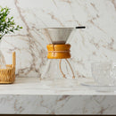 Cafeteira com Filtro de Inox e Detalhe em Bambu 400ml Vidro Borossilicato - Lyor