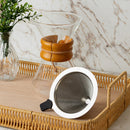 Cafeteira com Filtro de Inox e Detalhe em Bambu 400ml Vidro Borossilicato - Lyor