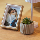 Cachepot com Sucelenta Artificial Prismatto 9cm x 10cm Cinza Cimento - Lyor