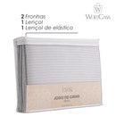 Jogo de Cama Queen Brisa Toque 200 Fios Cinza Microfibra - Lyor