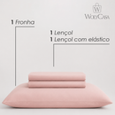 Jogo de Cama Saphira Solteiro Toque 300 Fios Rosa Microfibra - Lyor