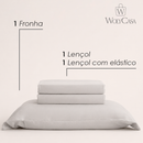 Jogo de Cama Saphira Solteiro Toque 300 Fios Cinza Microfibra - Lyor