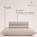 Jogo de Cama Saphira Solteiro Toque 300 Fios Bege Microfibra - Lyor