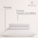 Jogo de Cama Saphira Solteiro Toque 300 Fios Branco Microfibra - Lyor