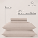 Jogo de Cama Saphira Queen Toque 300 Fios Bege Microfibra - Lyor