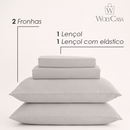 Jogo de Cama Saphira King Toque 300 Fios Cinza Microfibra - Lyor