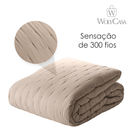 Colcha Matelassê Saphira Queen e 2 Porta Travesseiros Toque 300 Fios Bege Microfibra - Lyor
