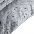 Jogo de Cama Bordado Queen Belle Maison Cinza Microfibra - Lyor