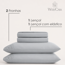 Jogo de Cama Bordado King Belle Maison Cinza Microfibra - Lyor