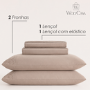 Jogo de Cama Bordado Queen Belle Maison Bege Microfibra - Lyor