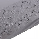 Jogo 2 Fronhas Bordado Belle Maison 50cm x 70cm Cinza Microfibra - Lyor