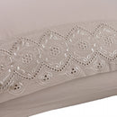 Jogo 2 Fronhas Bordado Belle Maison 50cm x 70cm Bege Microfibra - Lyor