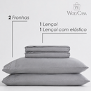 Jogo de Cama Bordado Queen Duquesa Cinza Microfibra - Lyor