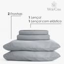 Jogo de Cama Bordado Queen Belle Maison Cinza Microfibra - Lyor