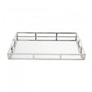 Bandeja de Aço Inox Detalhe Alça com Espelho 56cm x 36cm x 6,5cm - Wolff