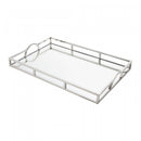 Bandeja de Aço Inox Detalhe Alça com Espelho 56cm x 36cm x 6,5cm - Wolff