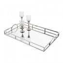 Bandeja de Aço Inox Detalhe Alça com Espelho 56cm x 36cm x 6,5cm - Wolff