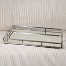 Bandeja de Aço Inox Detalhe Alça com Espelho 56cm x 36cm x 6,5cm - Wolff