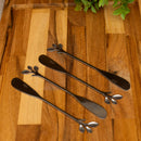 Conjunto 4 Espátulas de Aço Inox Leaves Prata - Wolff