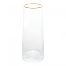 Vaso de Vidro com Borda Dourada Liz 11cm x 11cm x 27cm - Wolff