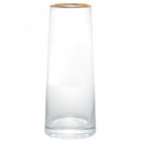 Vaso de Vidro com Borda Dourada Liz 11cm x 11cm x 27cm - Wolff