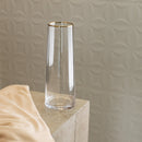 Vaso de Vidro com Borda Dourada Liz 11cm x 11cm x 27cm - Wolff