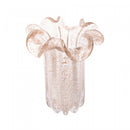 Vaso de Vidro Italy Transparente e Dourado 22cm x 22cm x 27cm - Wolff