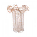 Vaso de Vidro Italy Transparente e Dourado 22cm x 22cm x 27cm - Wolff