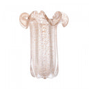 Vaso de Vidro Italy Transparente e Dourado 22cm x 22cm x 27cm - Wolff
