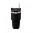 Copo Térmico Parede Dupla SlimTerm com Base Ergonômica e Canudo Preto 590ml - Wolff