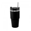 Copo Térmico Parede Dupla SlimTerm com Base Ergonômica e Canudo Preto 590ml - Wolff
