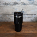Copo Térmico Parede Dupla SlimTerm com Base Ergonômica e Canudo Preto 590ml - Wolff