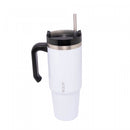 Copo Térmica Parede Dupla SlimTerm e Canudo Branca 890ml - Wolff
