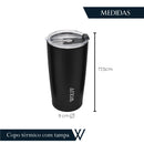 Copo Térmico de Aço Inox Parede Dupla com Tampa Preto 600ml - Wolff