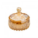 Potiche Decorativo de Cristal Louise Âmbar Metalizado 11cm x 11cm - Wolff