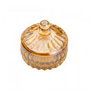 Potiche Decorativo de Cristal Louise Âmbar Metalizado 11cm x 11cm - Wolff