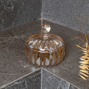 Potiche Decorativo de Cristal Louise Âmbar Metalizado 11cm x 11cm - Wolff