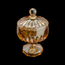 Potiche Decorativo de Cristal com Pé Louise Âmbar Metalizado 11cm x 18cm - Wolff